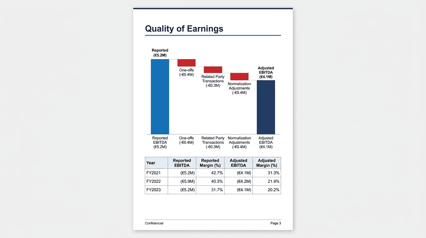 Quality of Earnings & adjustments